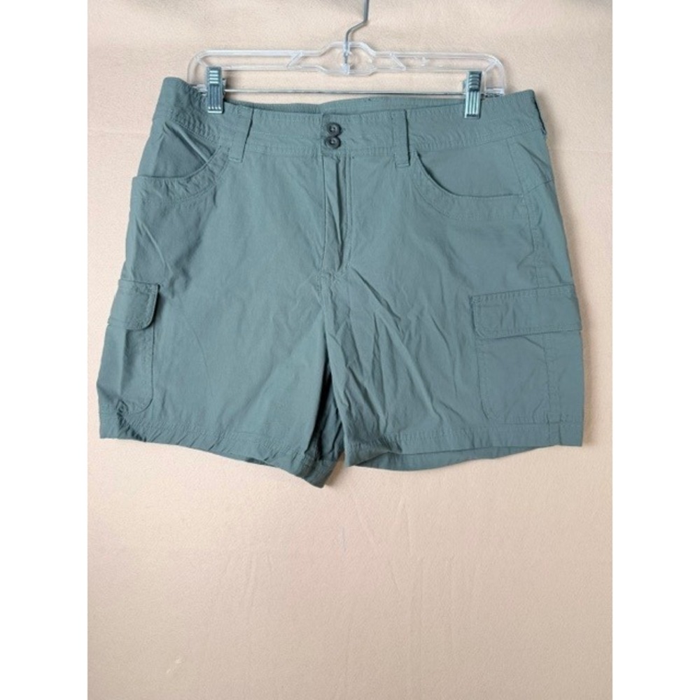 Eddie Bauer Women's 12 Summer Trail Cargo Hiking Shorts Green Stretch 5.5"